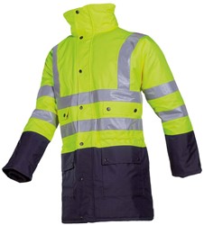 WINTER REGENPARKA STORMFLASH SIGNALISATIE GEEL/MARINEBLAUW - M