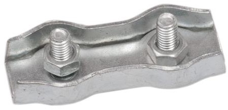 Staaldr.klem plat dubb. 6mm Eenheid type STUK voor diameter draad 6 mm