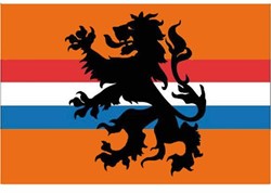 +VLAG ORANJE RWB+LEEUW 100X150