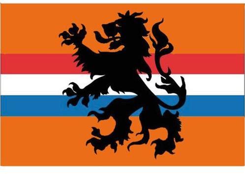 +VLAG ORANJE RWB+LEEUW 100X150
